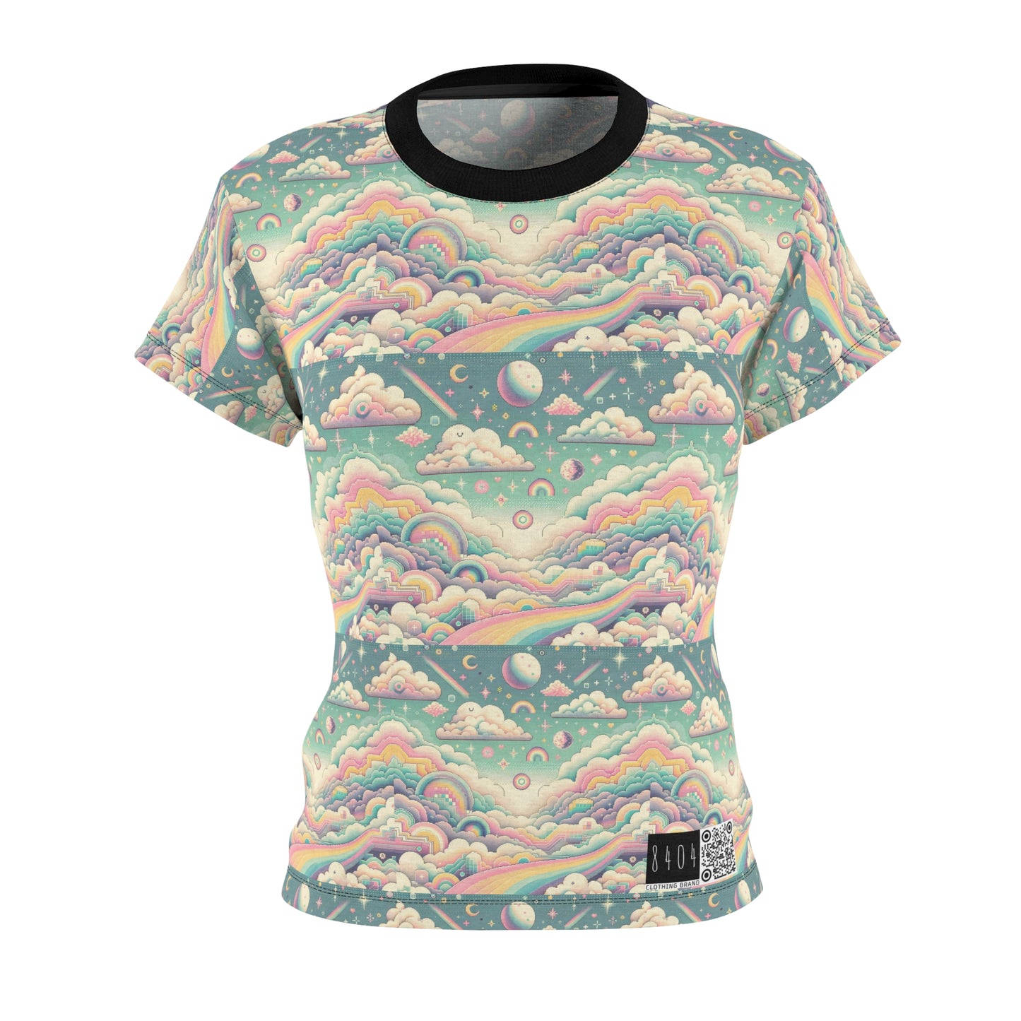 Digital Dreamland Whimsical and Nostalgic Streetwear With a Digital Twist Women's Cut & Sew Tee - 8404 Design-65