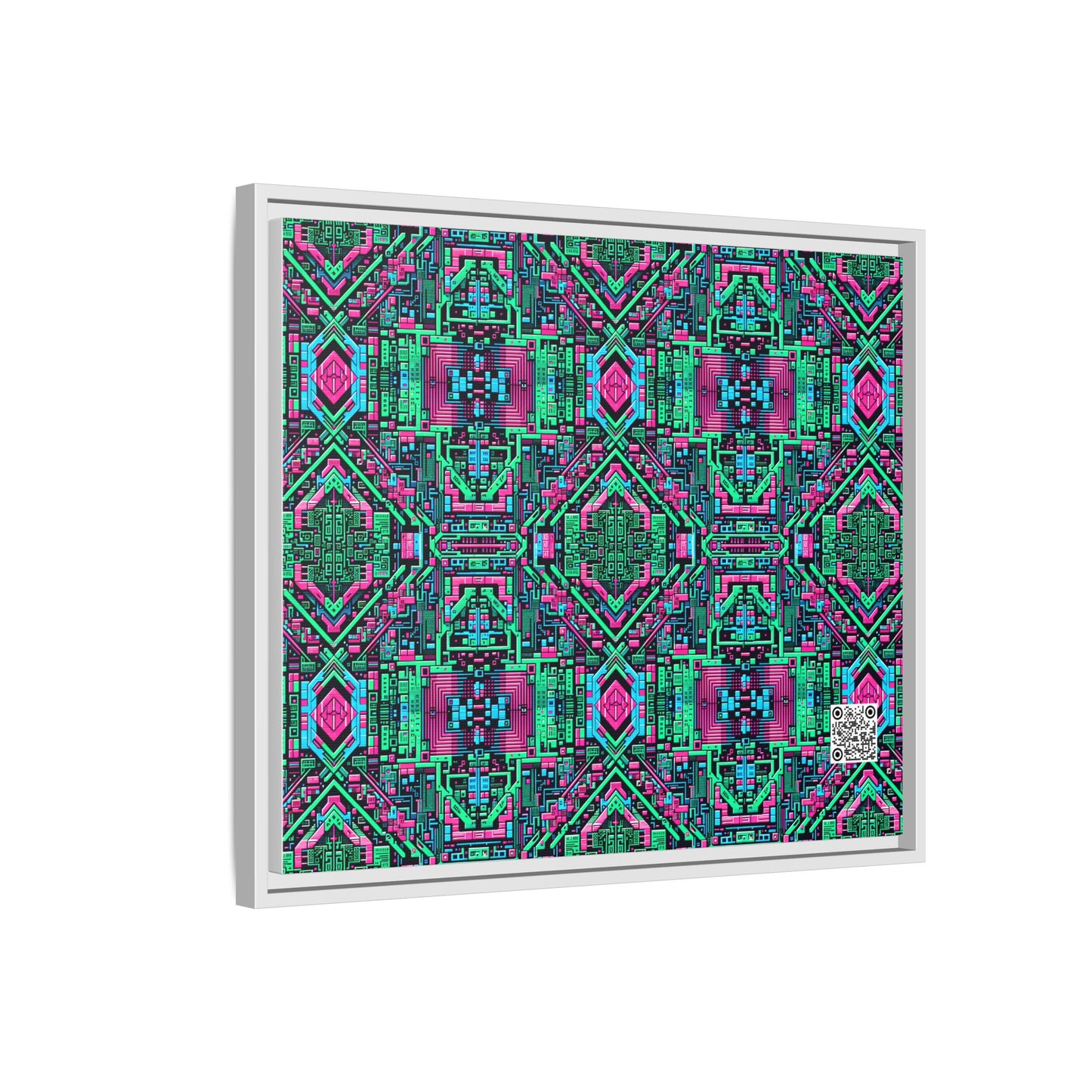 Digital Glitch Vibes Tech-Inspired Streetwear Matte Canvas, Framed (multi-Color) - 8404 Design-71 B
