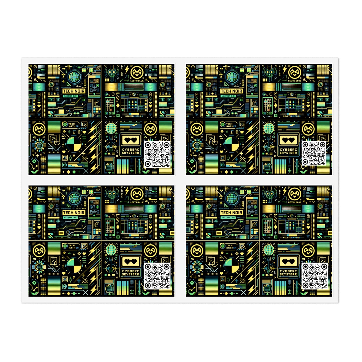 Digital Dystopia Tech Noir Sticker Sheets - 8404 Design-57