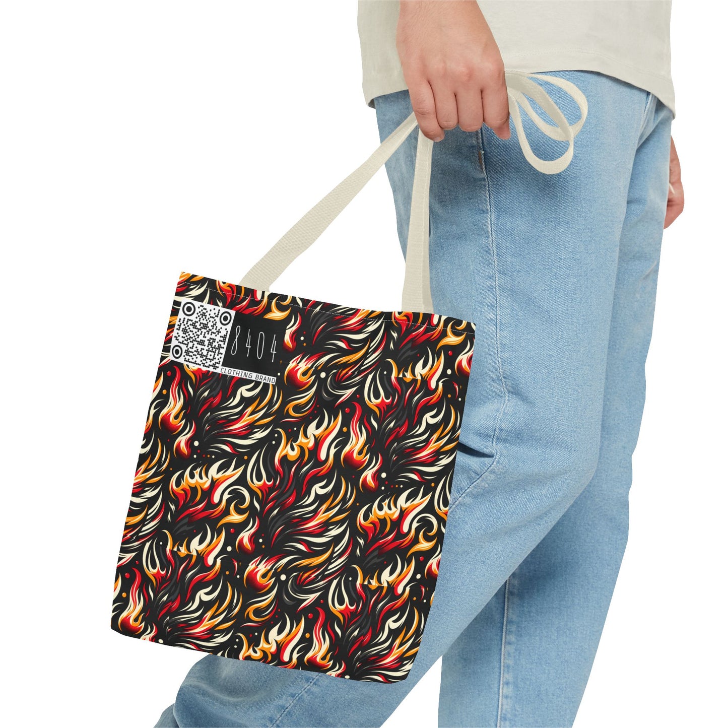 Fire & Flames Bold Streetwear Statement Tote Bag - 8404 Design-60
