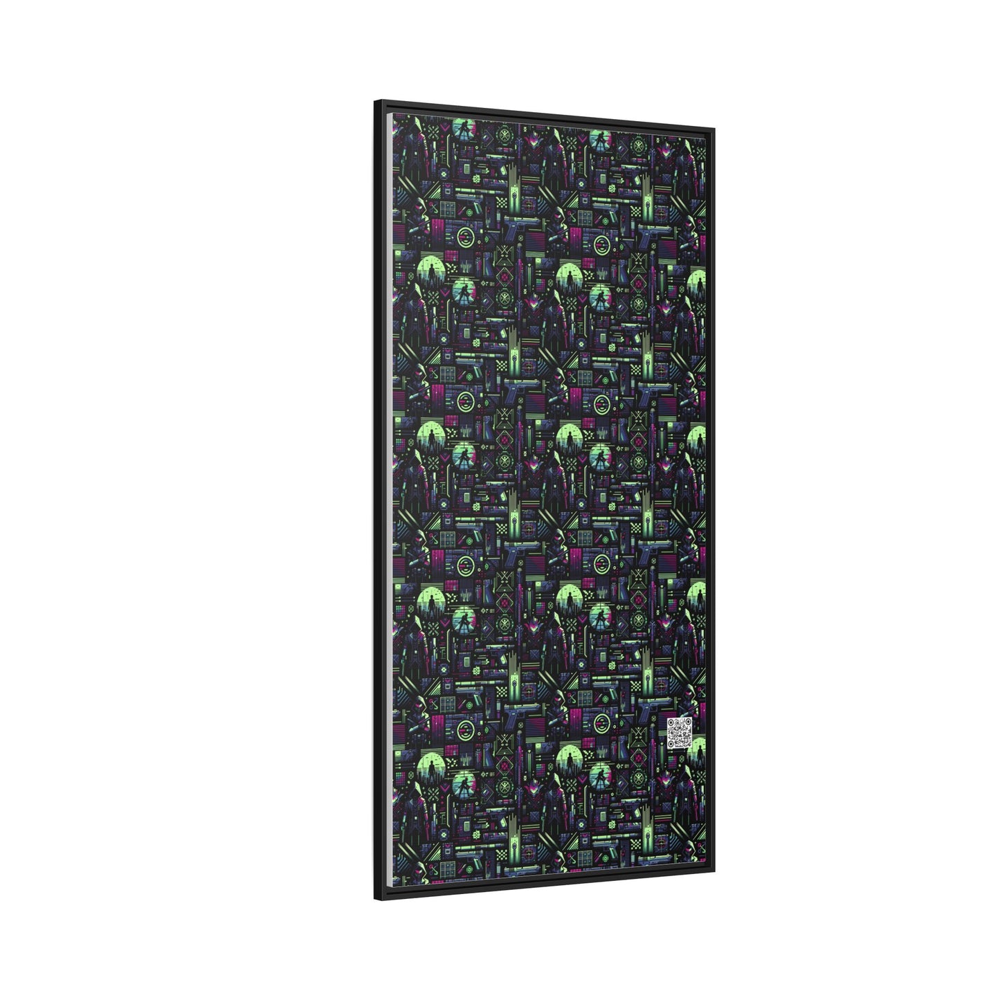Tech Noir Futuristic Cyberpunk Matte Canvas, Framed (multi-Color) - 8404 Design-63 A