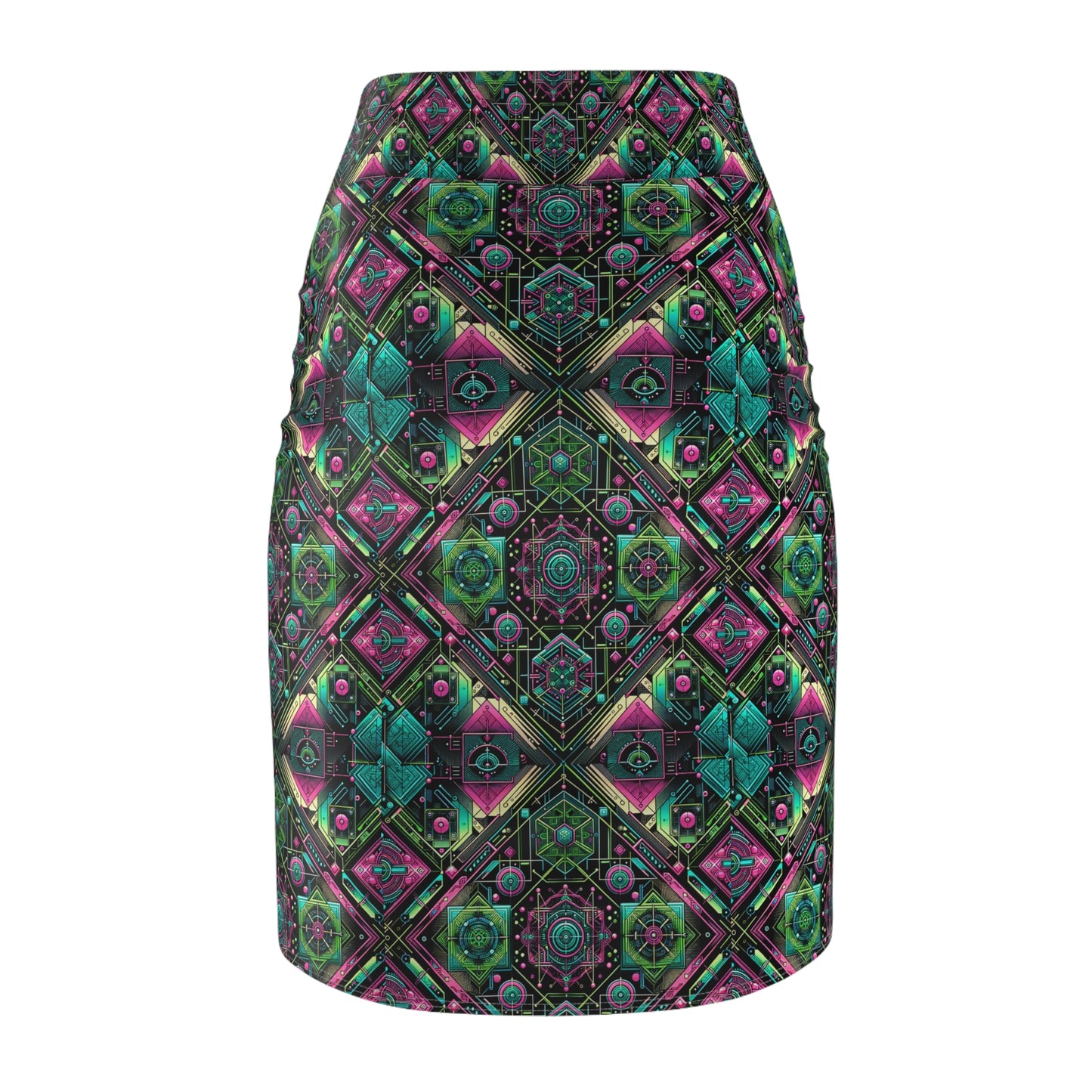 Tech-Infused Graphics Tech-Forward Streetwear Women's Pencil Skirt - 8404 Design-45