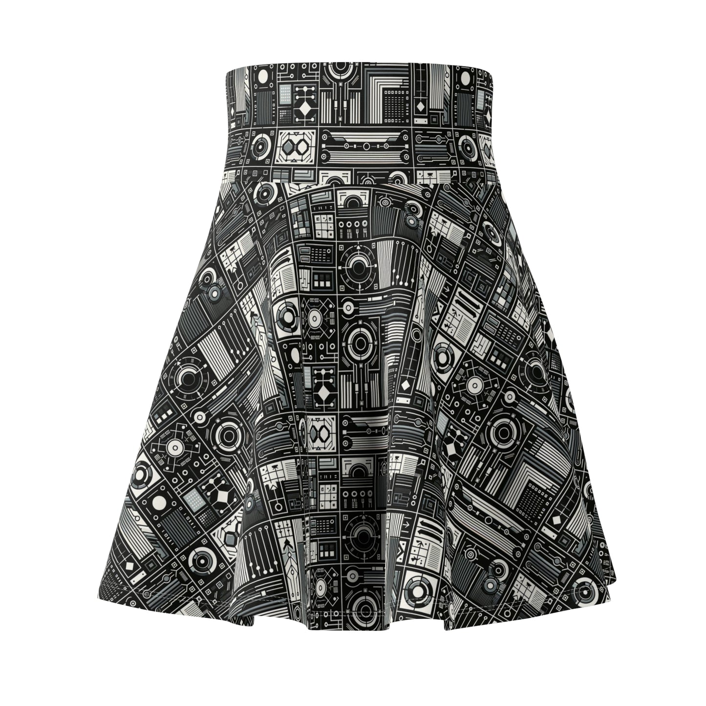 Digital Minimalism Minimalist Tech Women's Skater Skirt - 8404 Design-62