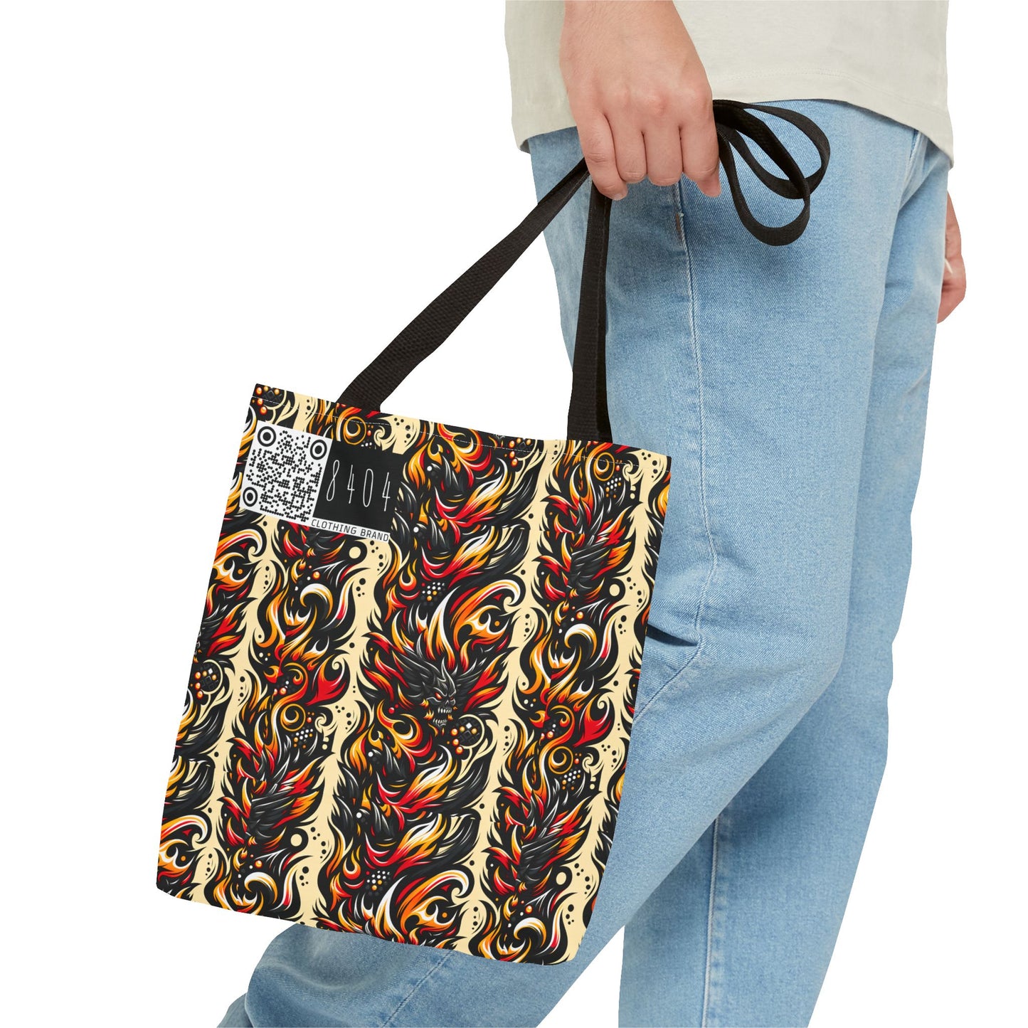 Flame Graphics Maximalist Streetwear Tote Bag - 8404 Design-65