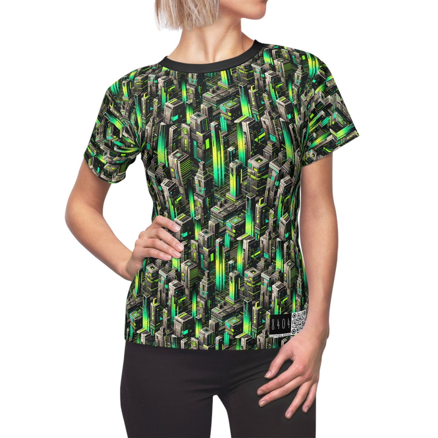Digital Rebellion Tech-Forward Streetwear Women's Cut & Sew Tee - 8404 Design-63