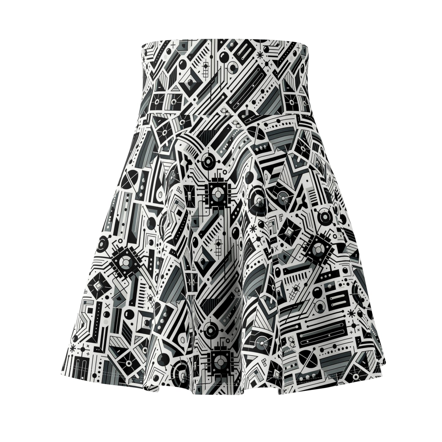 Digital Minimalism Minimalist Tech Women's Skater Skirt - 8404 Design-62