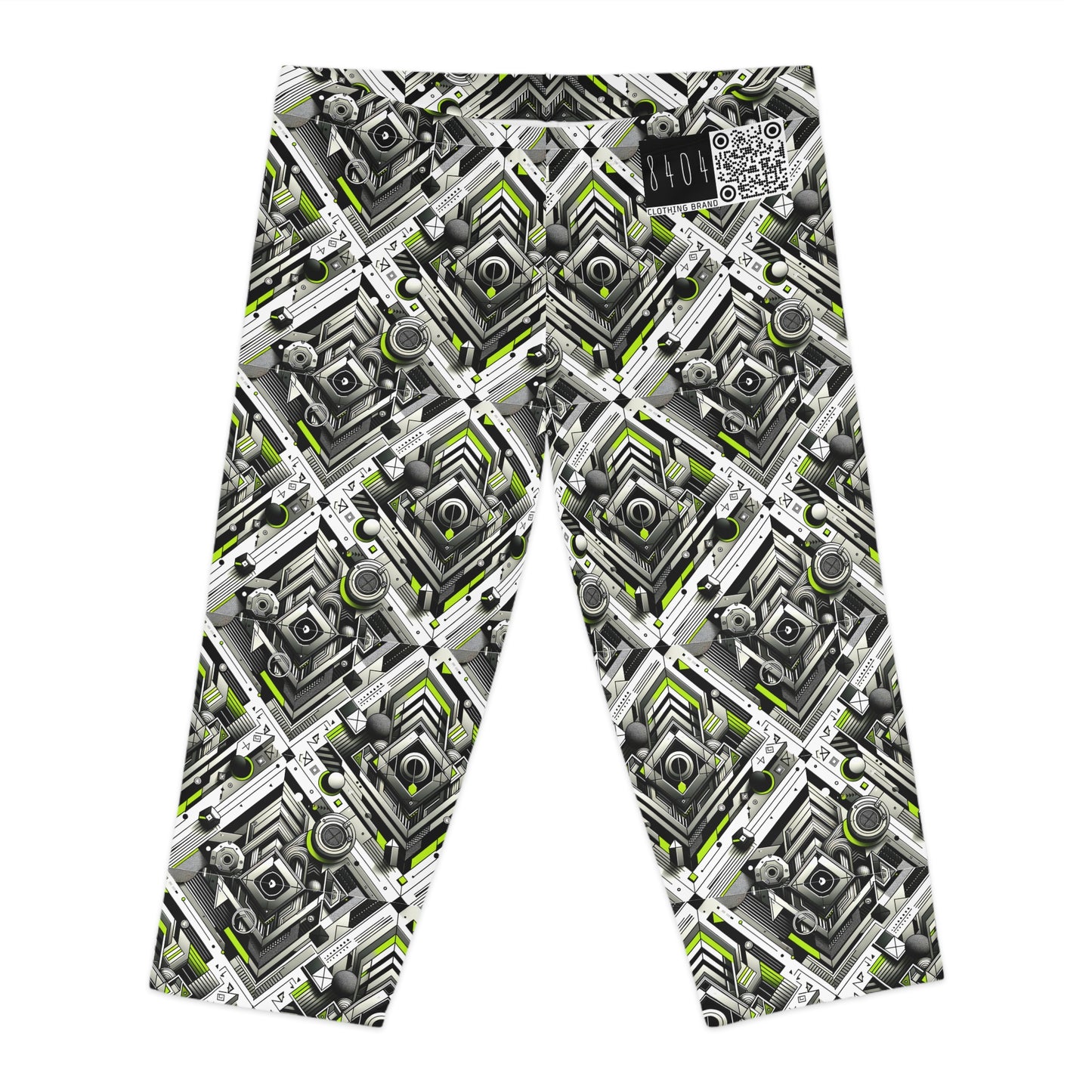 Elevated Sporty Tech Tech-Forward Streetwear Women's Capri Leggings - 8404 Design-70