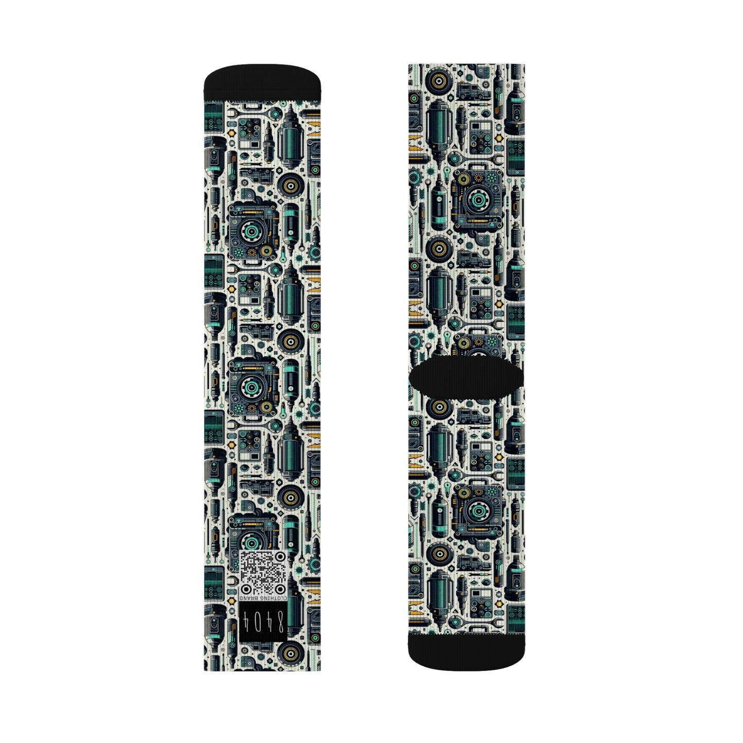 Tech Utility Fusion Modern Tech Streetwear Sublimation Socks - 8404 Design-53