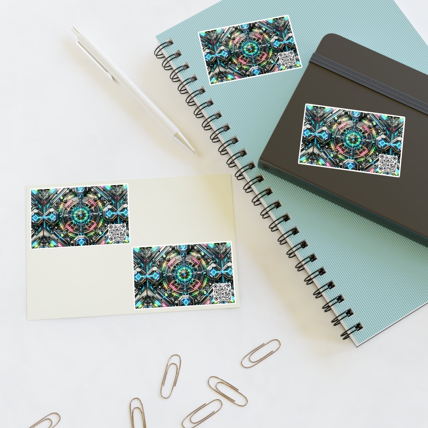 Tech-Infused Futurism Futuristic Tech Sticker Sheets - 8404 Design-53