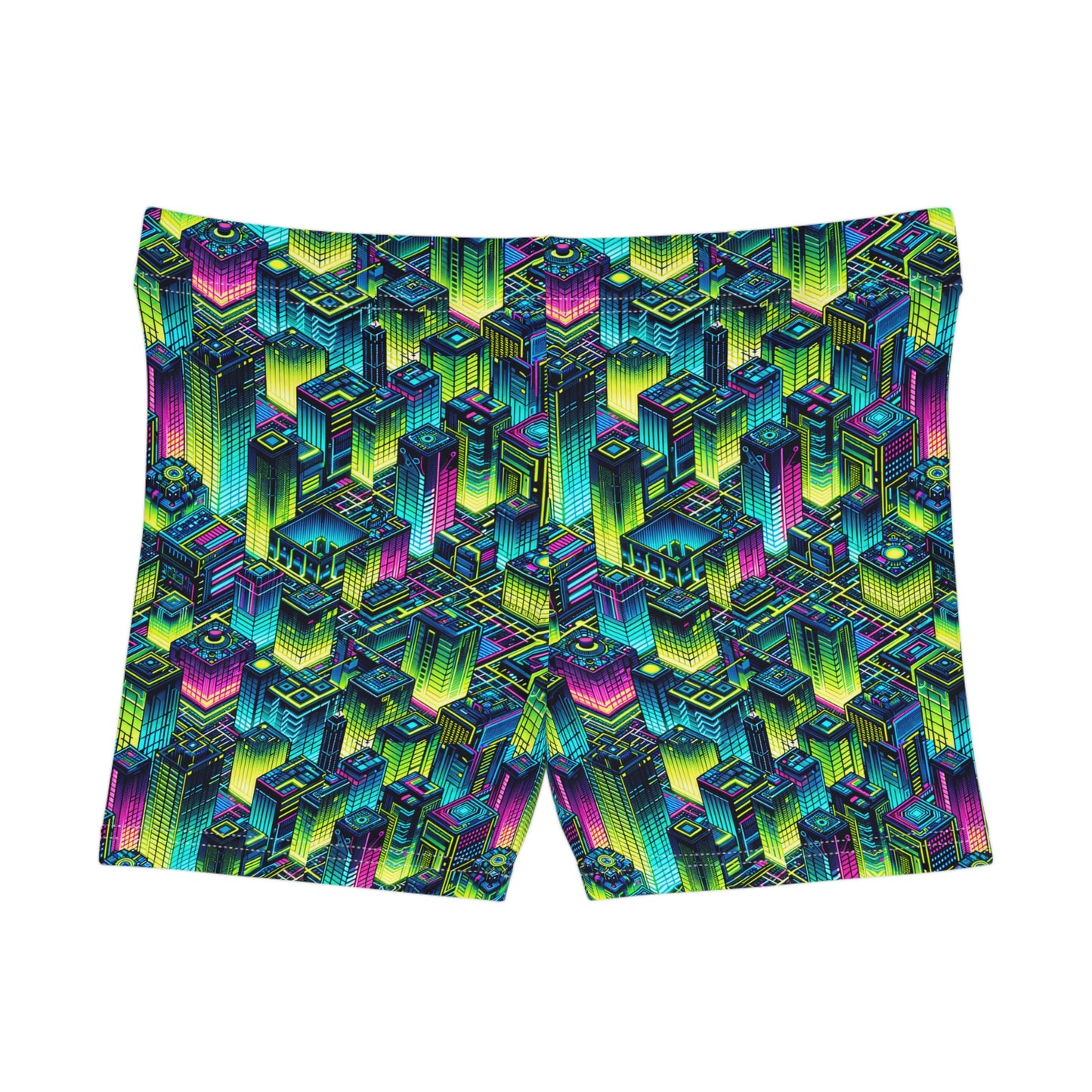 Tech-Infused Neon Tech-Forward Streetwear Women's Shorts - 8404 Design-65