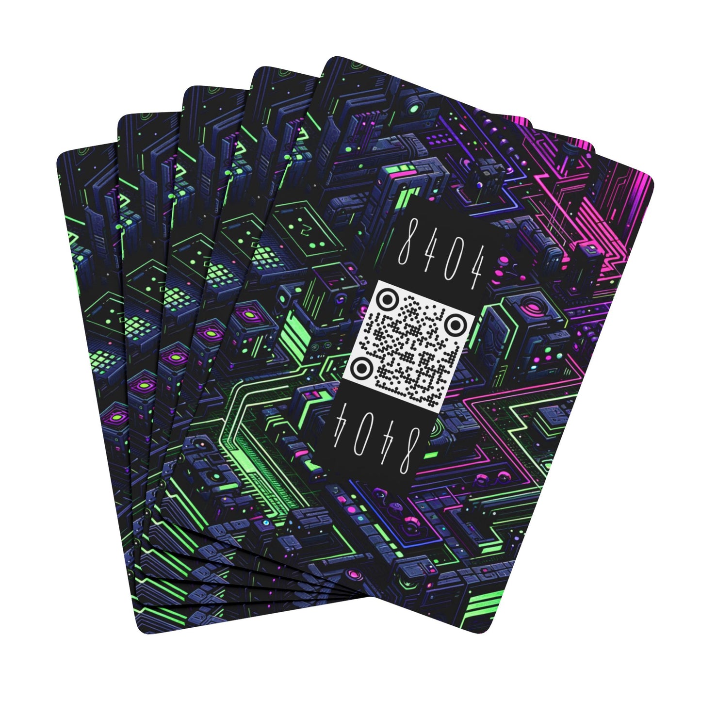Tech Noir Futuristic Cyberpunk Poker Playing Cards - 8404 Design-55 B