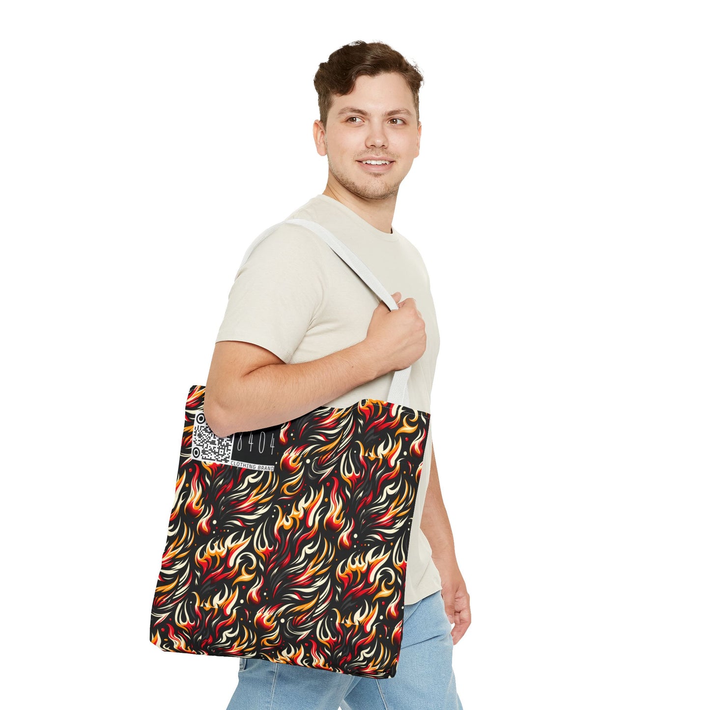 Fire & Flames Bold Streetwear Statement Tote Bag - 8404 Design-60