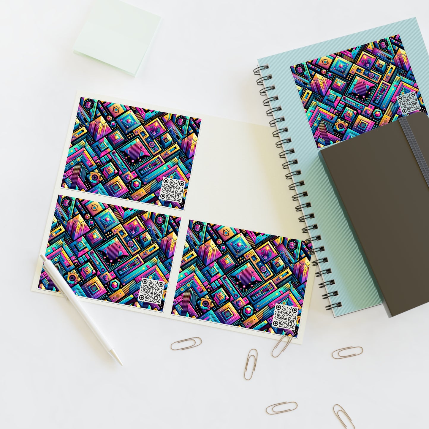 Tech-Inspired Graphics Cyberpunk Cool Sticker Sheets - 8404 Design-46