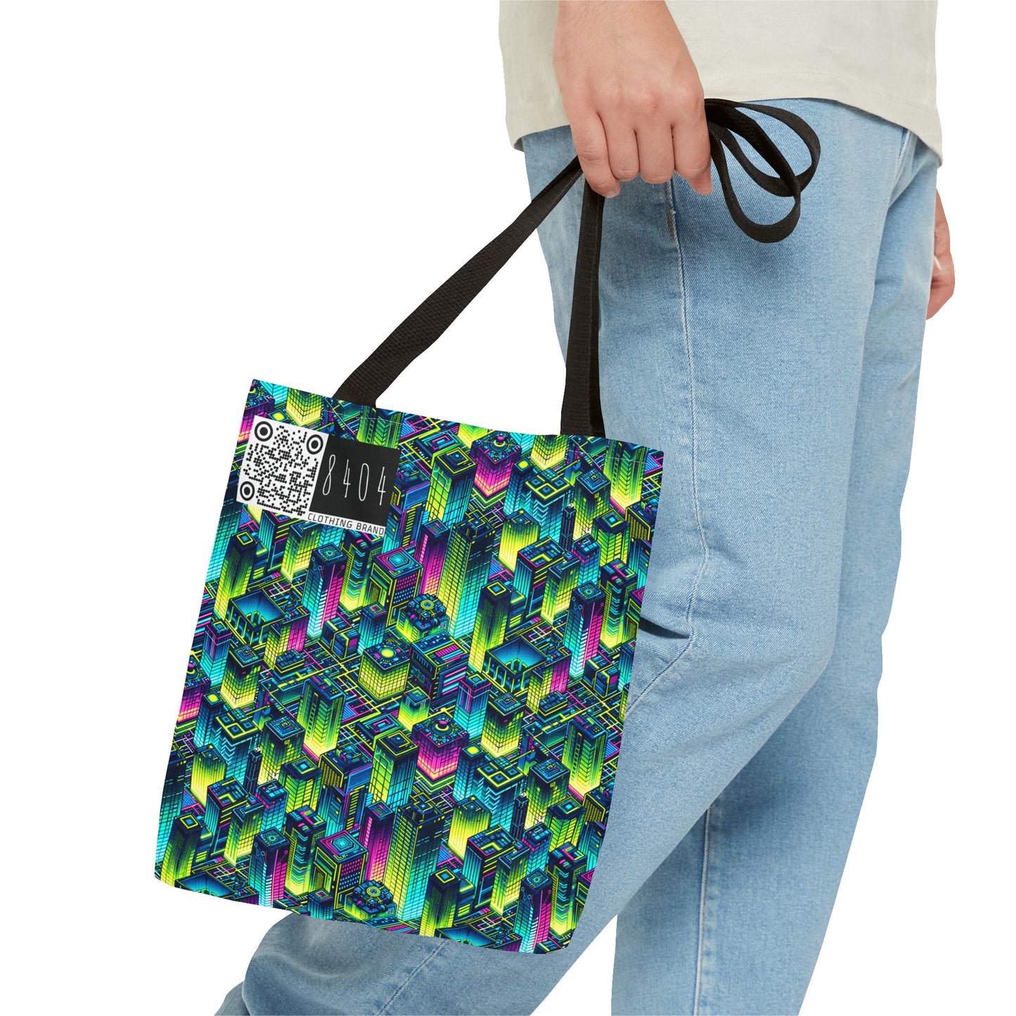 Tech-Infused Neon Tech-Forward Streetwear Tote Bag - 8404 Design-65