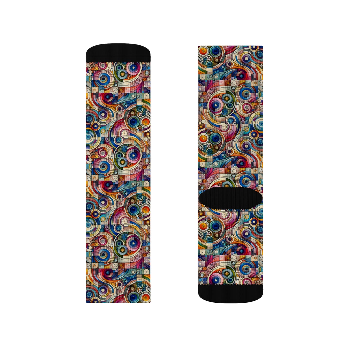 Digital Artistic Expression Artistic Streetwear Sublimation Socks - 8404 Design-49