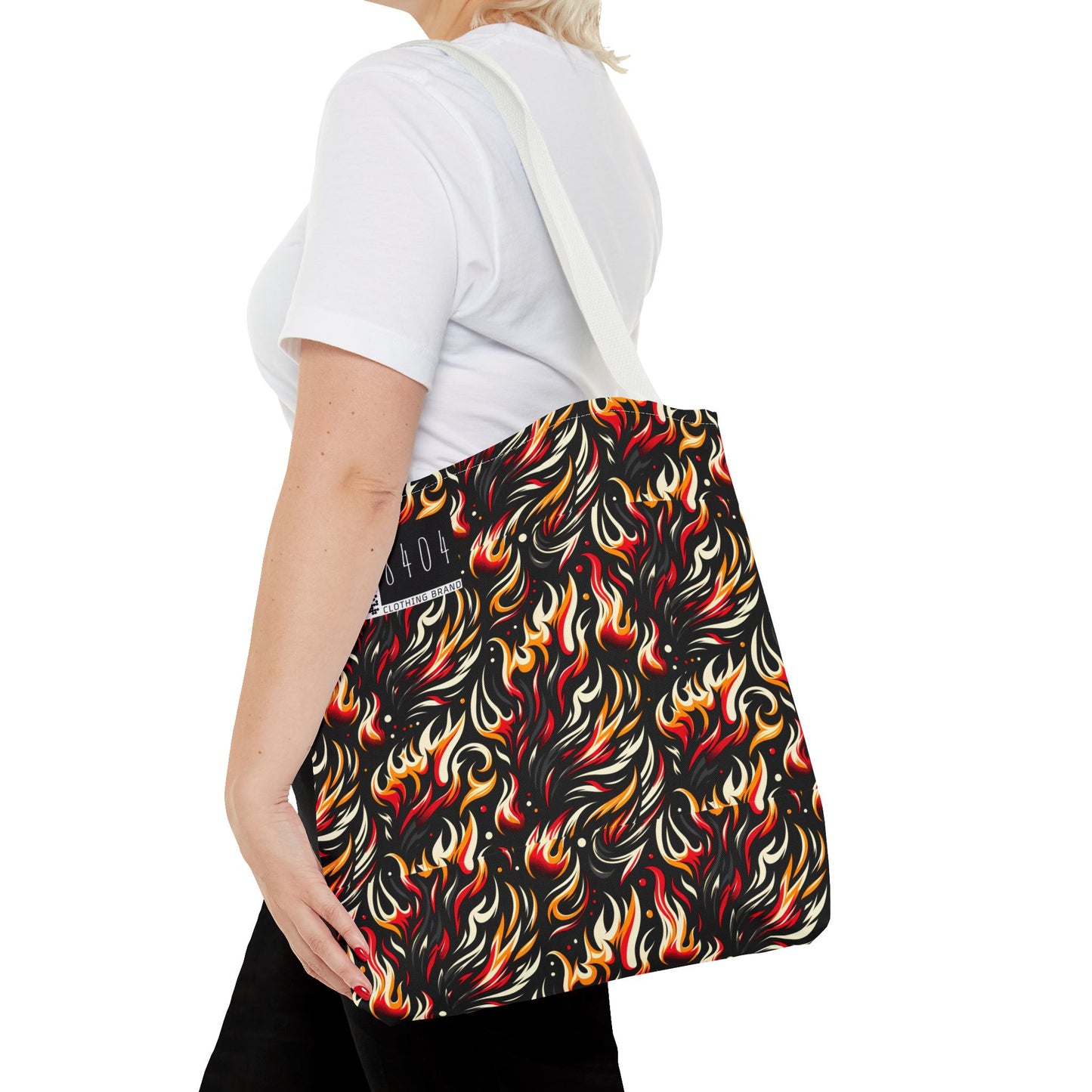 Fire & Flames Bold Streetwear Statement Tote Bag - 8404 Design-60