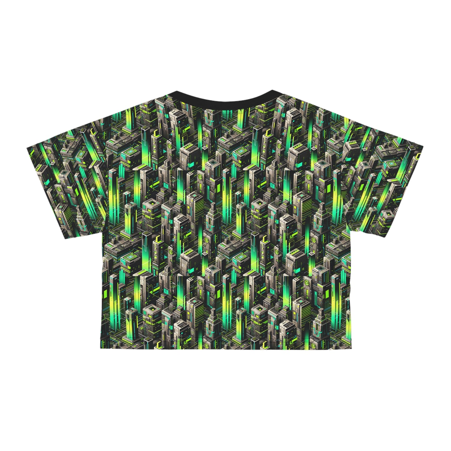 Digital Rebellion Tech-Forward Streetwear Crop Tee - 8404 Design-63