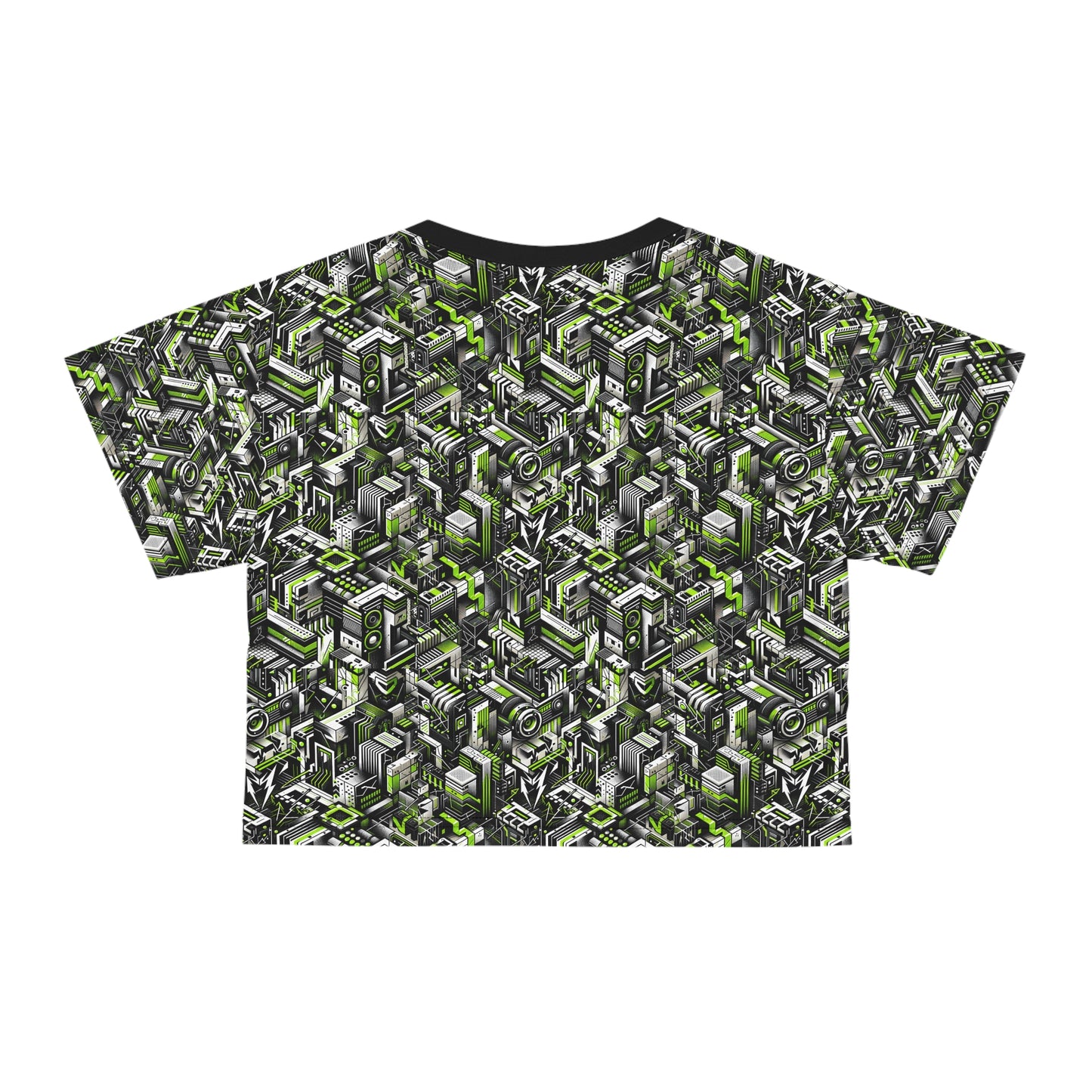 Graffiti Tech Fusion Bold Streetwear Fusion Crop Tee - 8404 Design-53