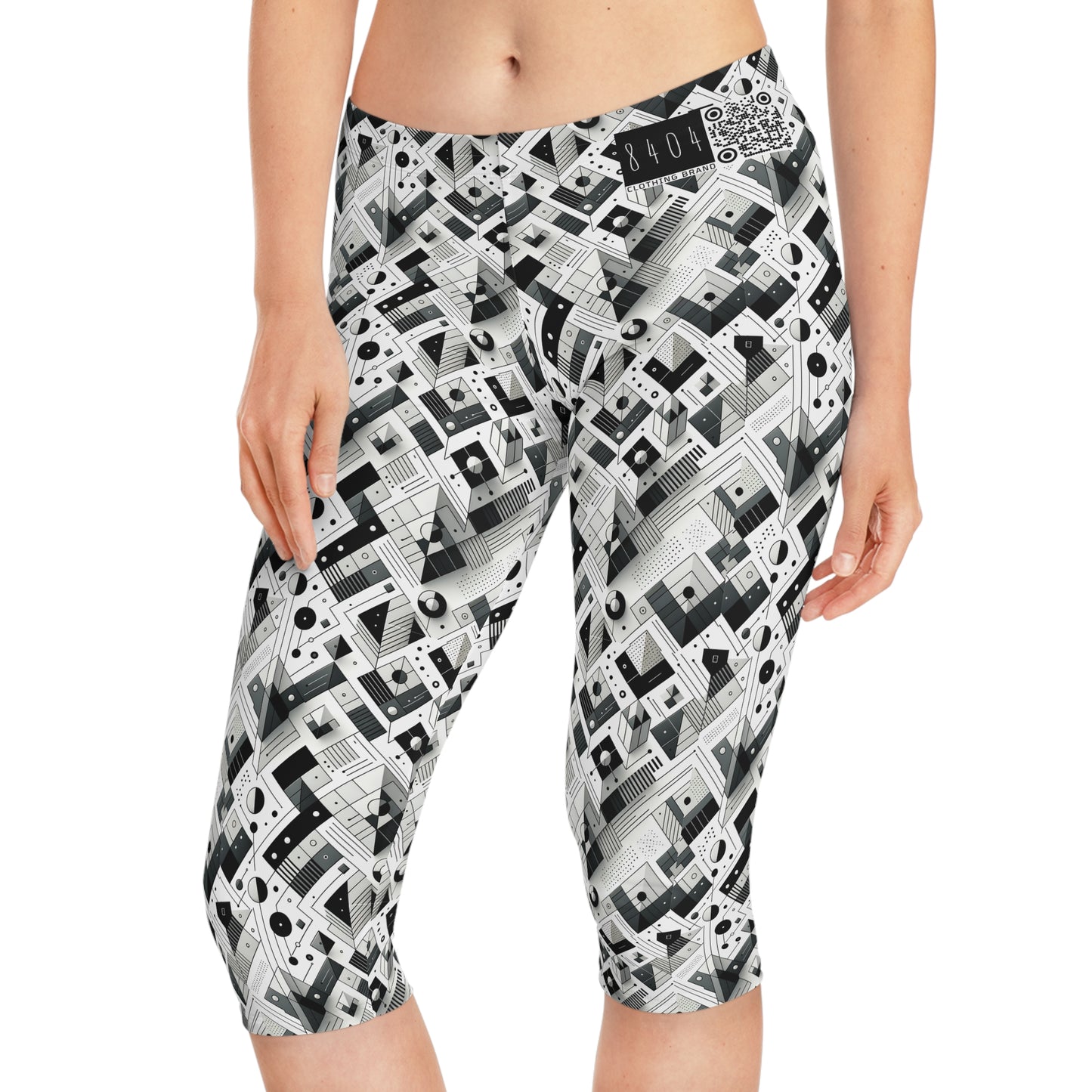 Digital Minimalism Minimalist Tech Women's Capri Leggings - 8404 Design-69