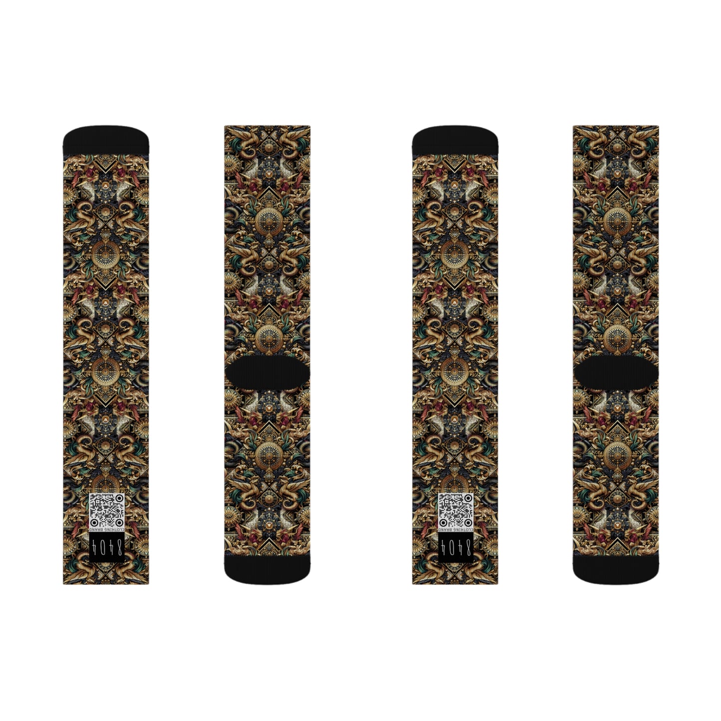 Digital Renaissance Luxurious Streetwear Inspired By Classical Art With a Modern Twist Sublimation Socks - 8404 Design-76