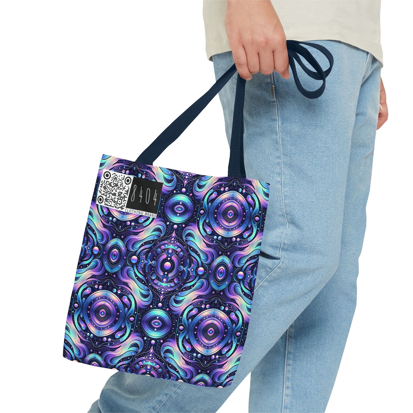 Iridescent Tech Fusion Tech-Forward Streetwear Tote Bag - 8404 Design-62