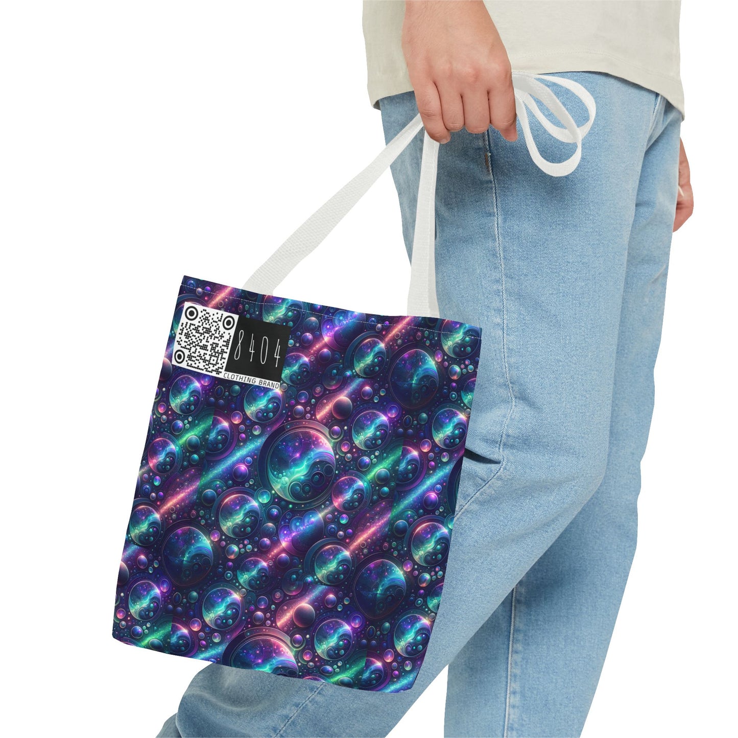 Iridescent Tech Fusion Tech-Forward Streetwear Tote Bag - 8404 Design-51