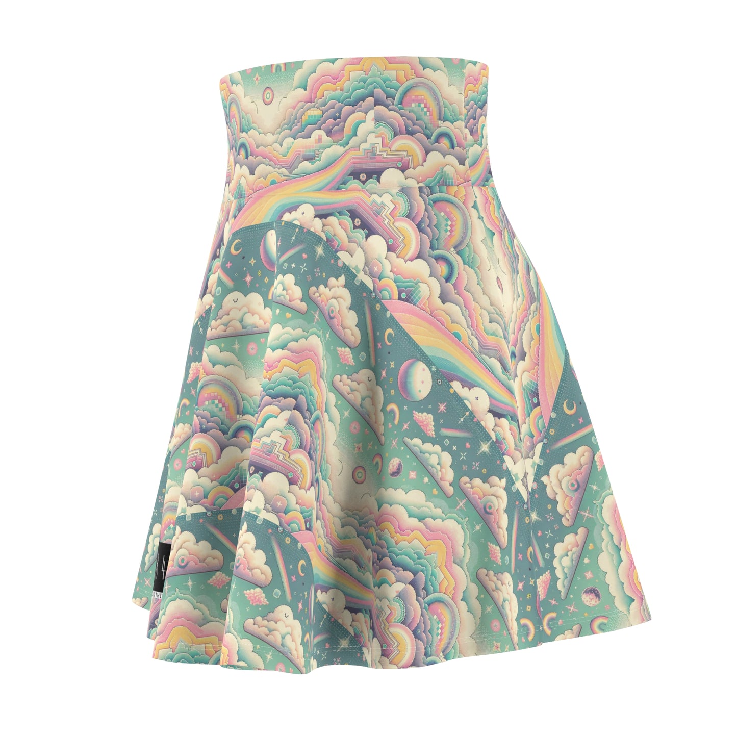 Digital Dreamland Whimsical and Nostalgic Streetwear With a Digital Twist Women's Skater Skirt - 8404 Design-65