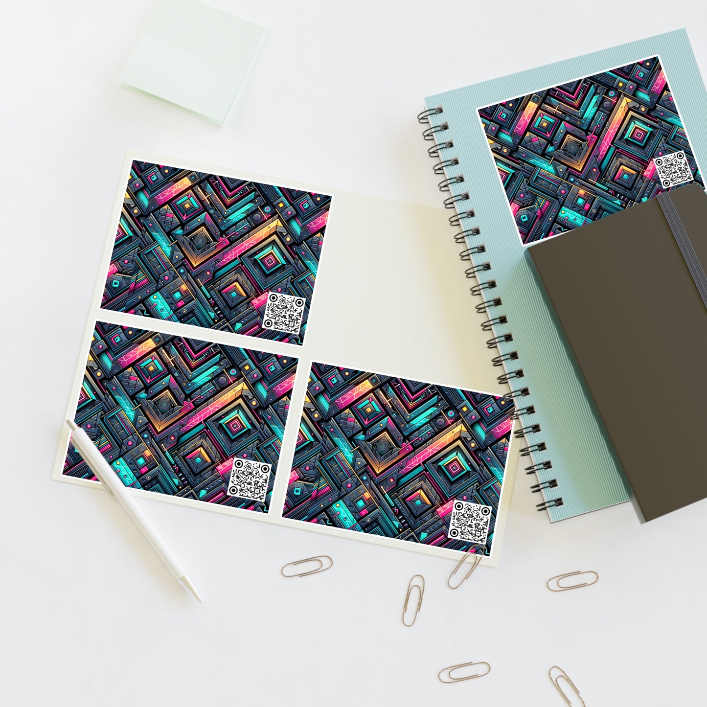Tech-Inspired Graphics Cyberpunk Cool Sticker Sheets - 8404 Design-67