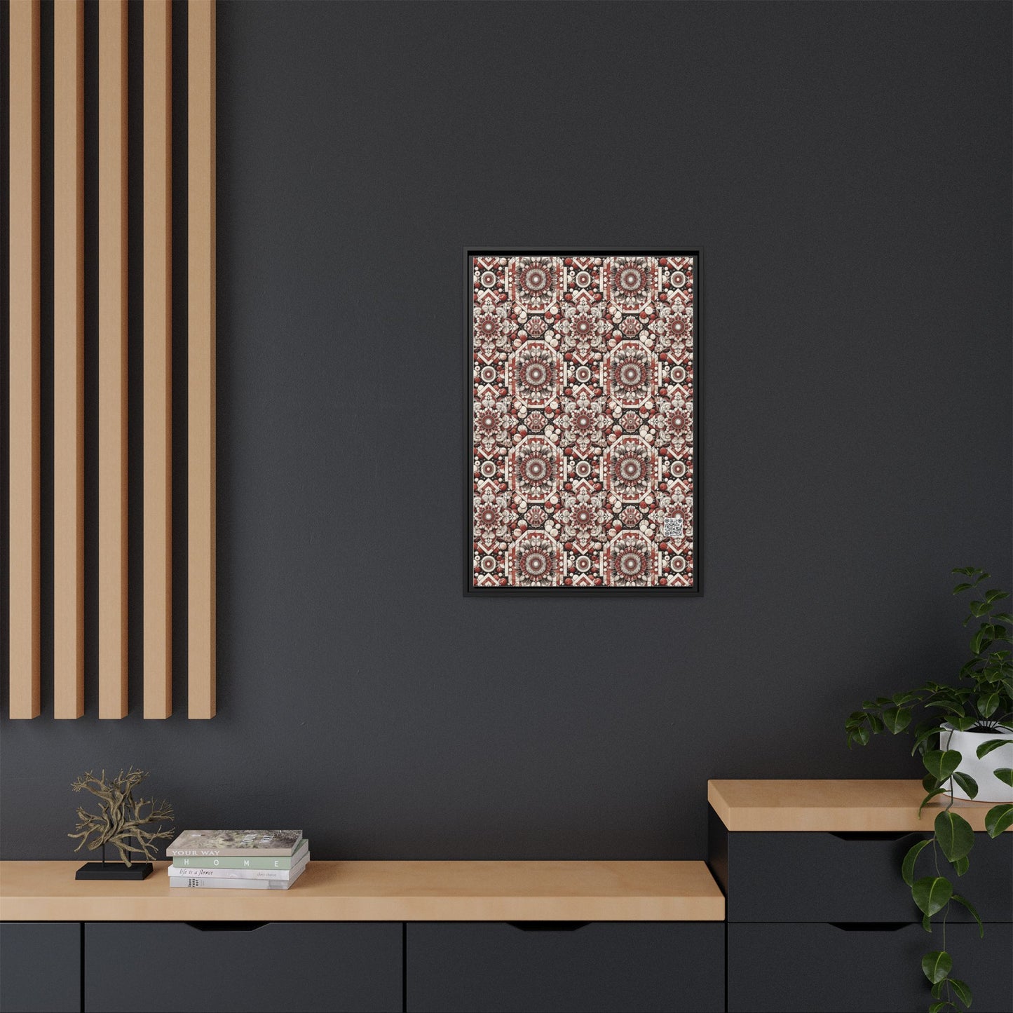 Neo Jomon Sculptural Aesthetics Artisanal Streetwear Matte Canvas, Framed (multi-Color) - 8404 Design-55 A