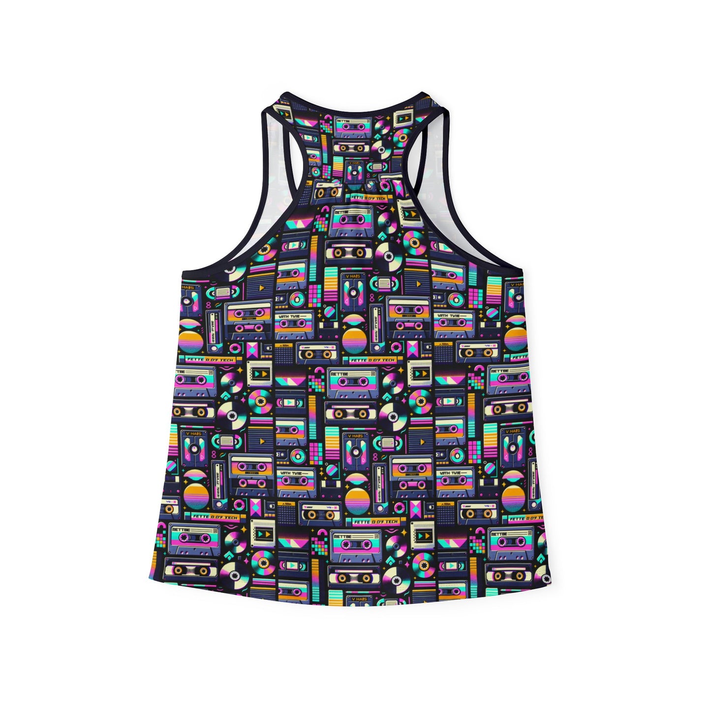 Digital Nostalgia Tech-Inspired Retro Fusion Women's Tank Top - 8404 Design-48