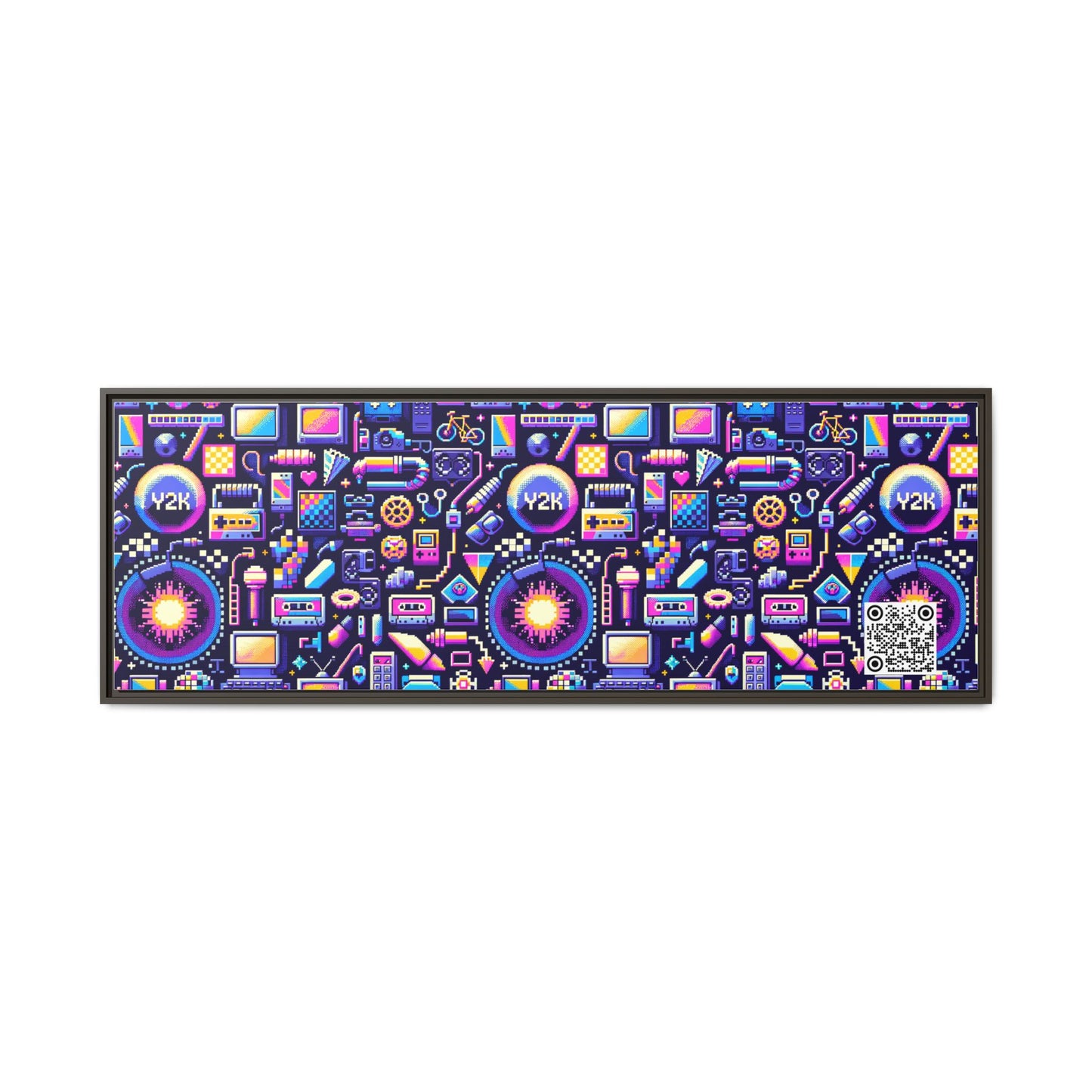 Digital Nostalgia Modern Retro Fusion Matte Canvas, Framed (multi-Color) - 8404 Design-64 B