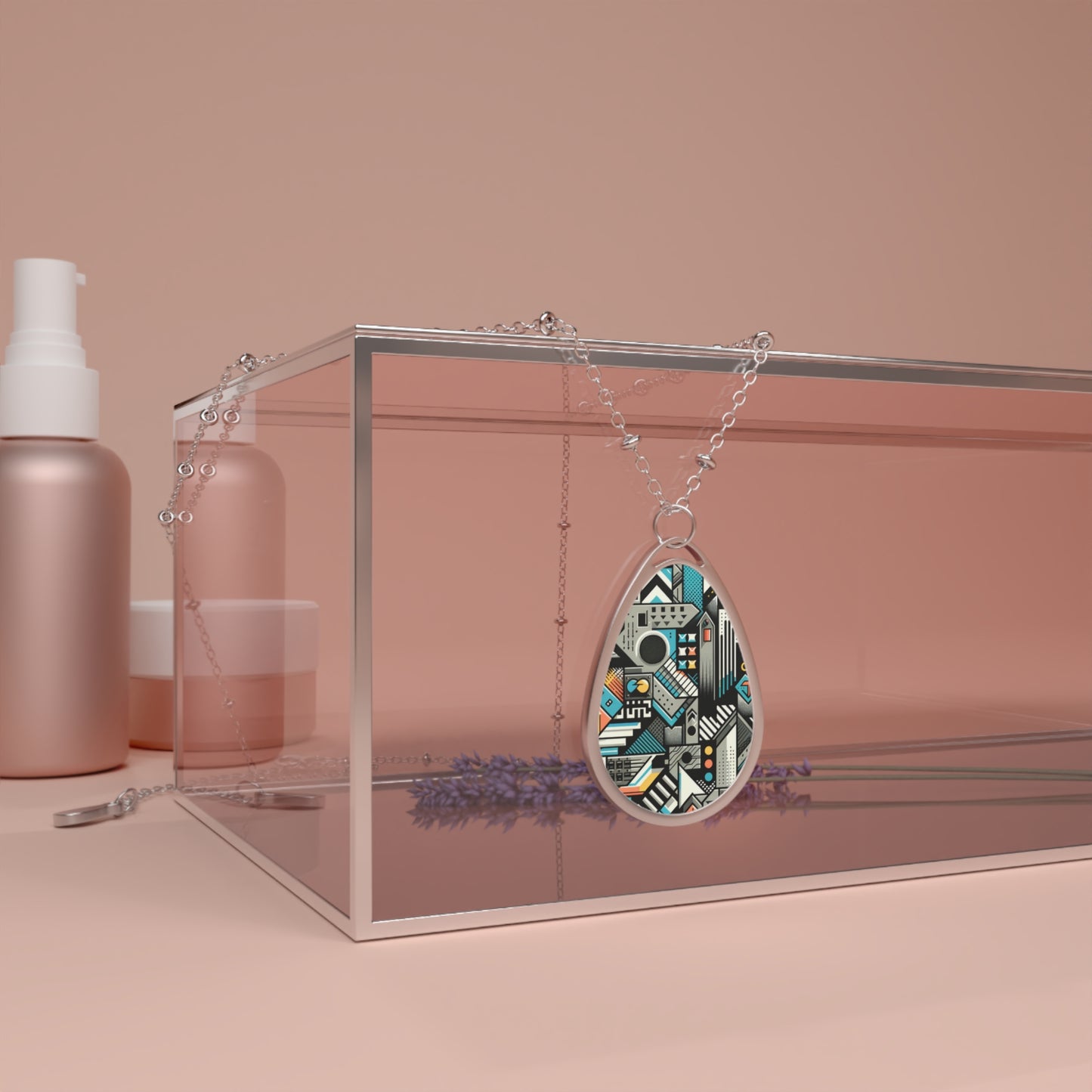 Digital Street Art Urban Street Style Oval Necklace - 8404 Design-81