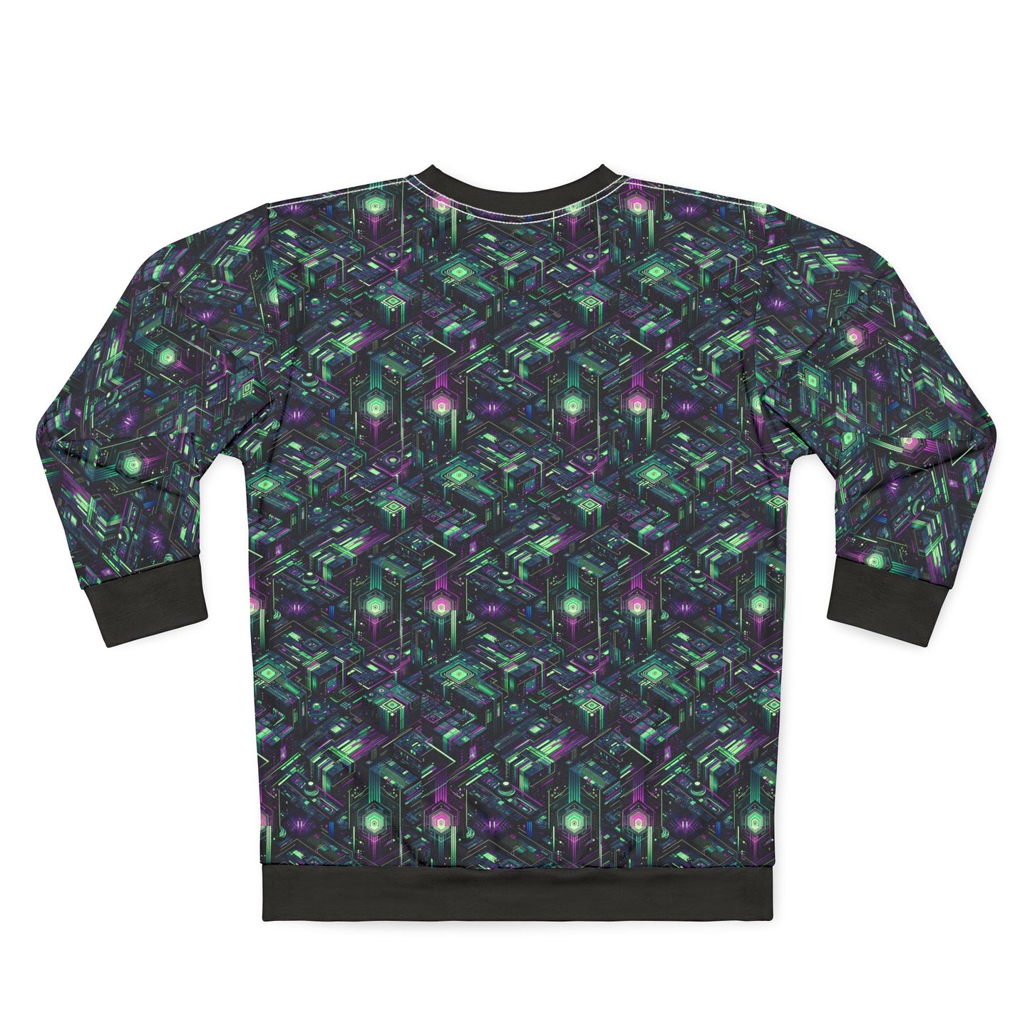 Tech Noir Aesthetics Tech-Forward Urban Dystopia Sweatshirt - 8404 Design-43