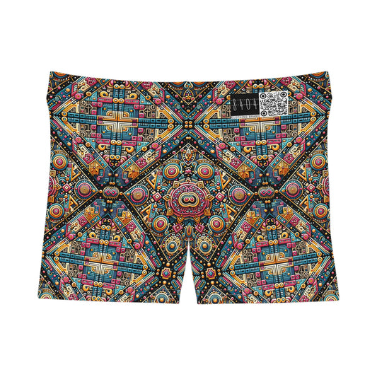 Cultural Fusion Tech Blend of Cultural Heritage With Tech-Inspired Elements Women's Shorts - 8404 Design-58