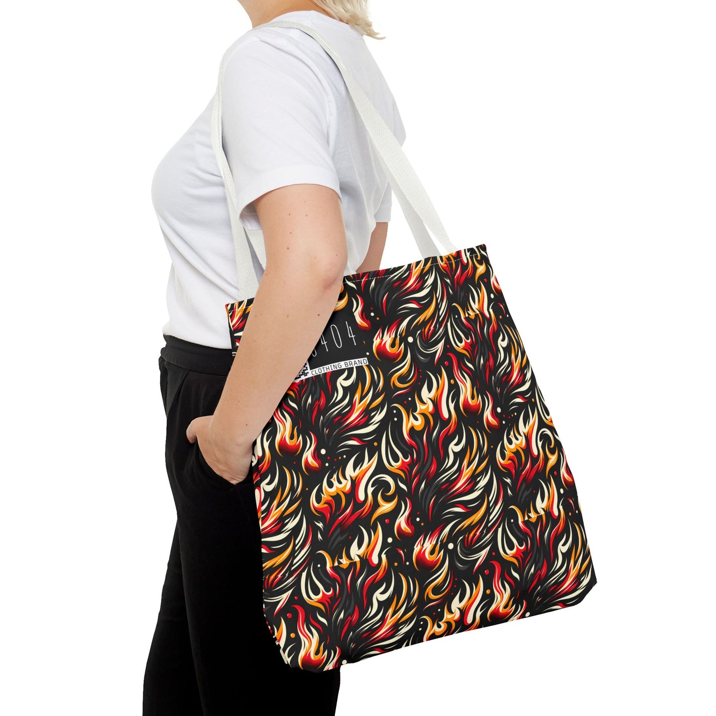 Fire & Flames Bold Streetwear Statement Tote Bag - 8404 Design-60