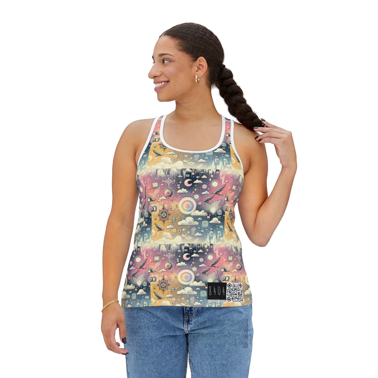 Digital Dreamland Whimsical and Nostalgic Streetwear With a Digital Twist Women's Tank Top - 8404 Design-69
