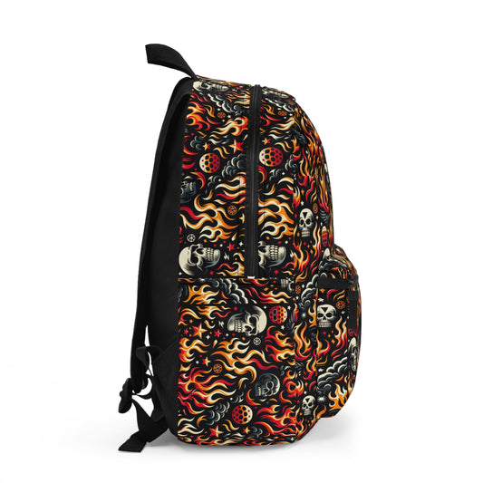 Flame Graphics Maximalist Streetwear Backpack - 8404 Design-76
