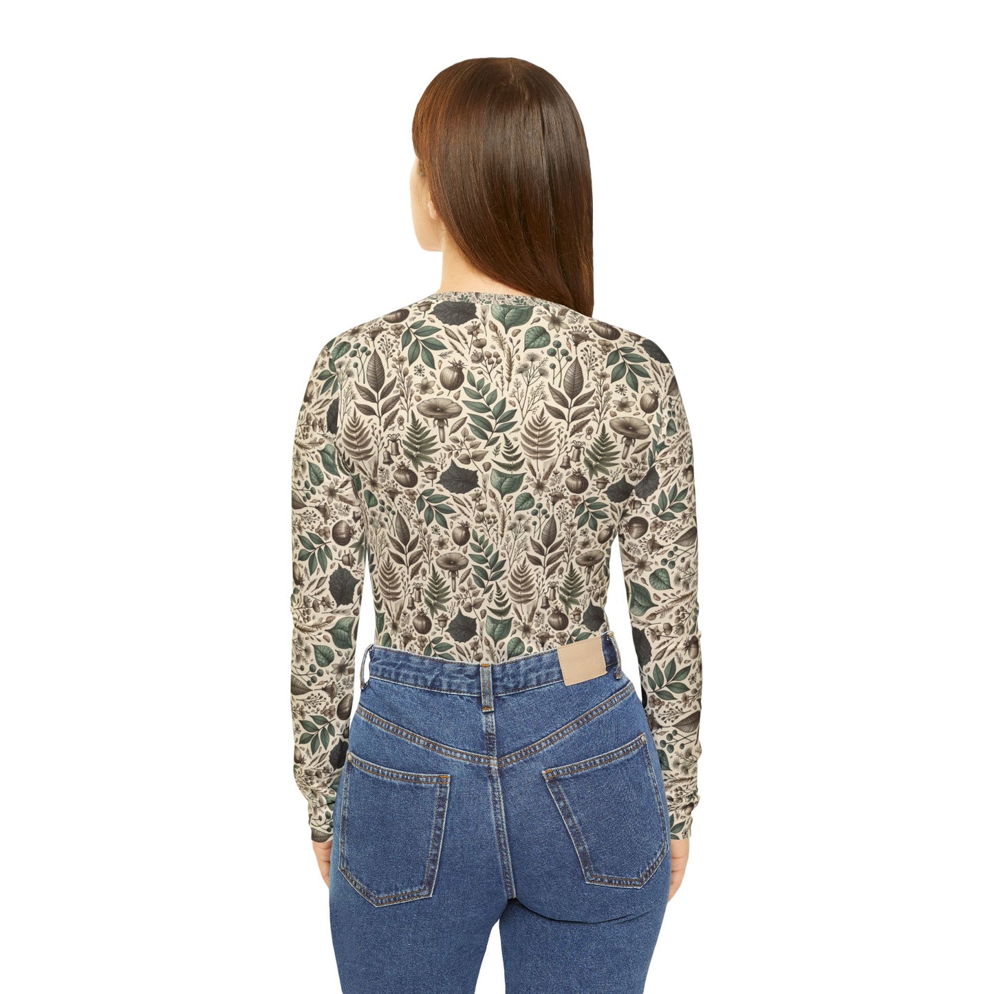 Sustainable Streetwear Modern Eco-Conscious Women's Long Sleeve V-Neck Shirt - 8404 Design-57