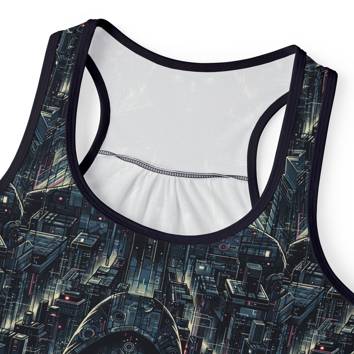 Tech Noir Aesthetics Sleek Tech Streetwear Women's Tank Top - 8404 Design-56
