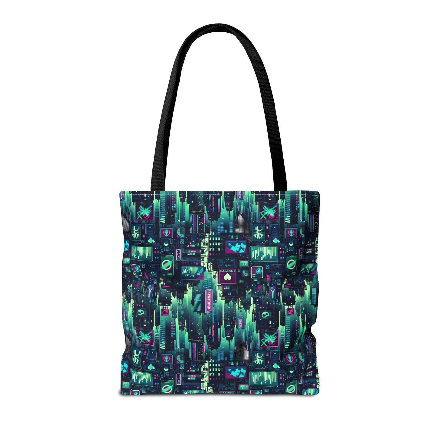 Tech Noir Graphics Futuristic Cyberpunk Tote Bag - 8404 Design-52