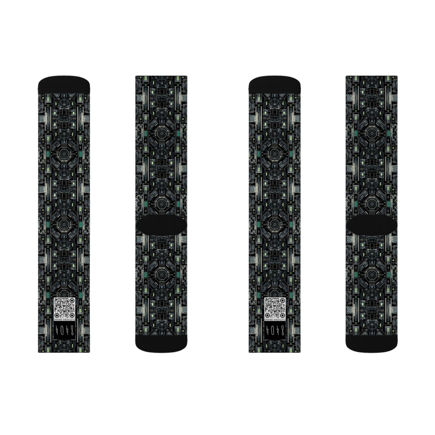 Tech Noir Tech-Forward Minimalism Sublimation Socks - 8404 Design-52