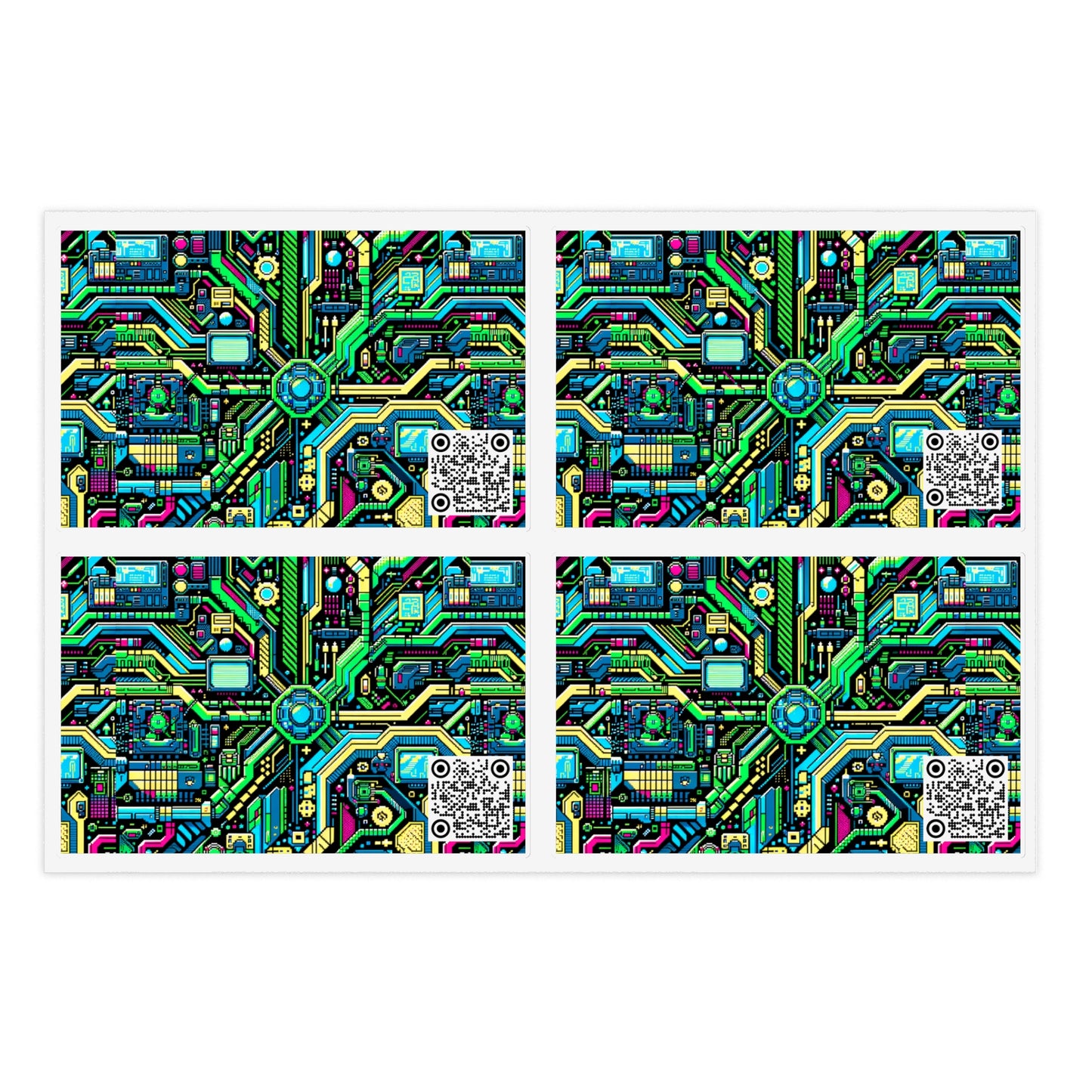 Digital Nomad Chic Cyberpunk Tech Sticker Sheets - 8404 Design-43