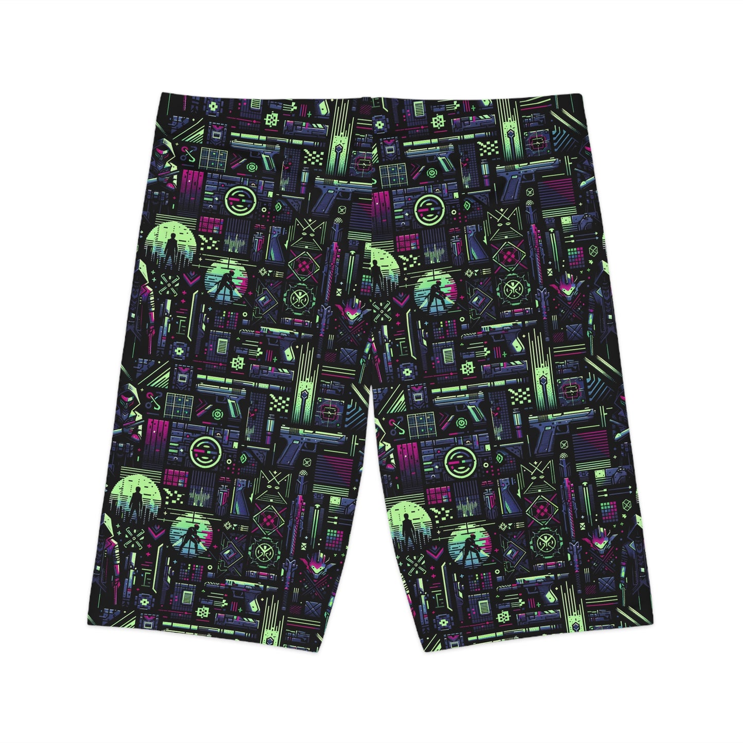 Tech Noir Futuristic Cyberpunk Women's Bike Shorts - 8404 Design-63