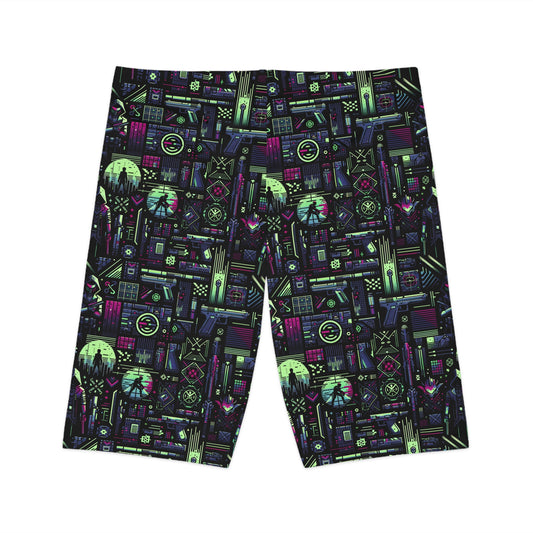 Tech Noir Futuristic Cyberpunk Women's Bike Shorts - 8404 Design-63