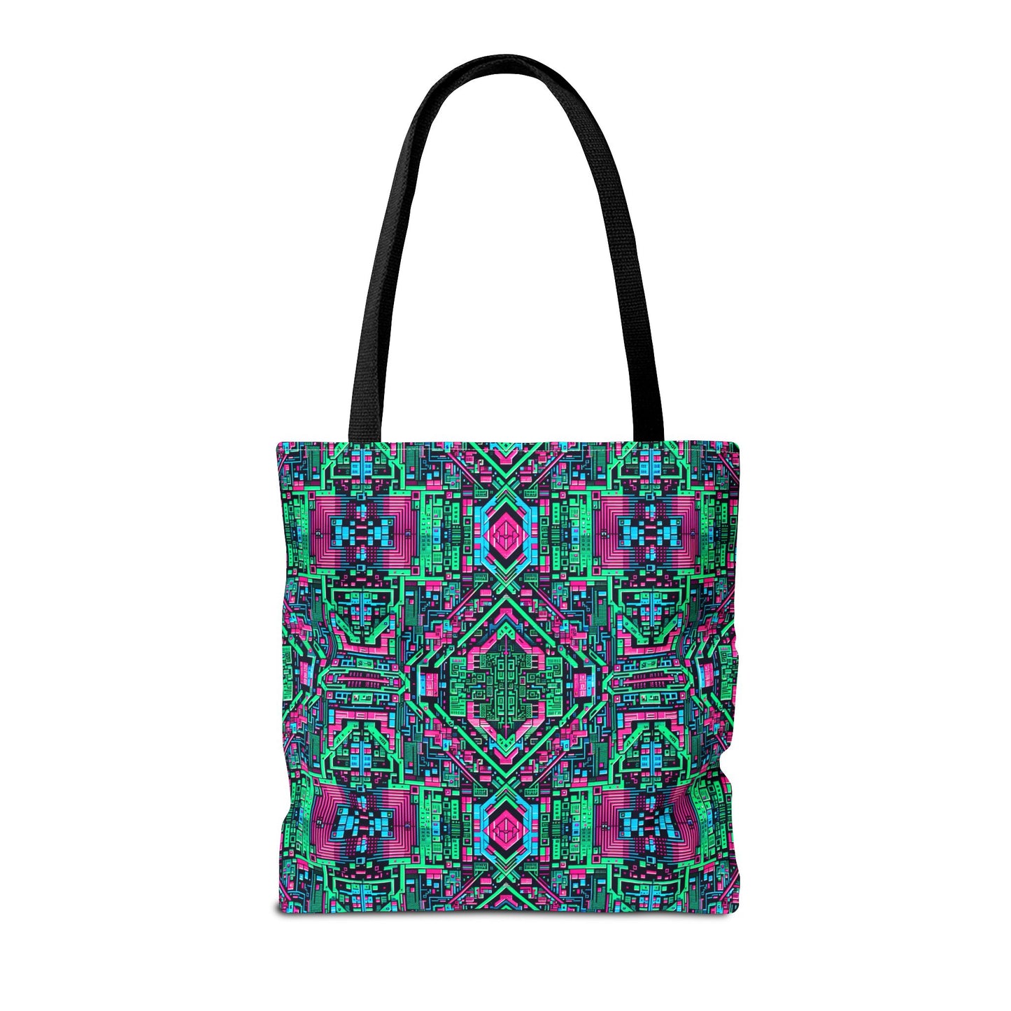 Digital Glitch Vibes Tech-Inspired Streetwear Tote Bag - 8404 Design-71
