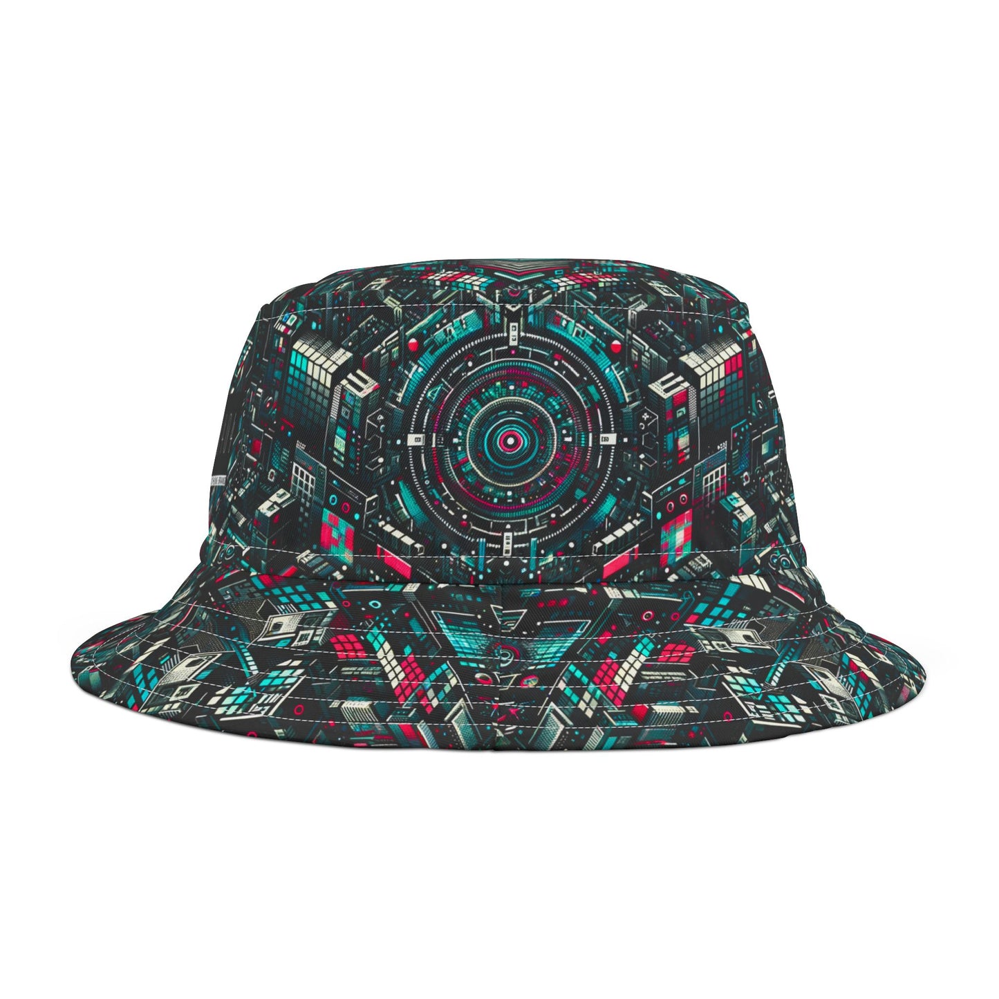 Digital Rebellion Tech-Inspired Streetwear Bucket Hat - 8404 Design-54