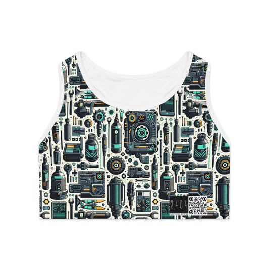 Tech Utility Fusion Modern Tech Streetwear Sports Bra - 8404 Design-53