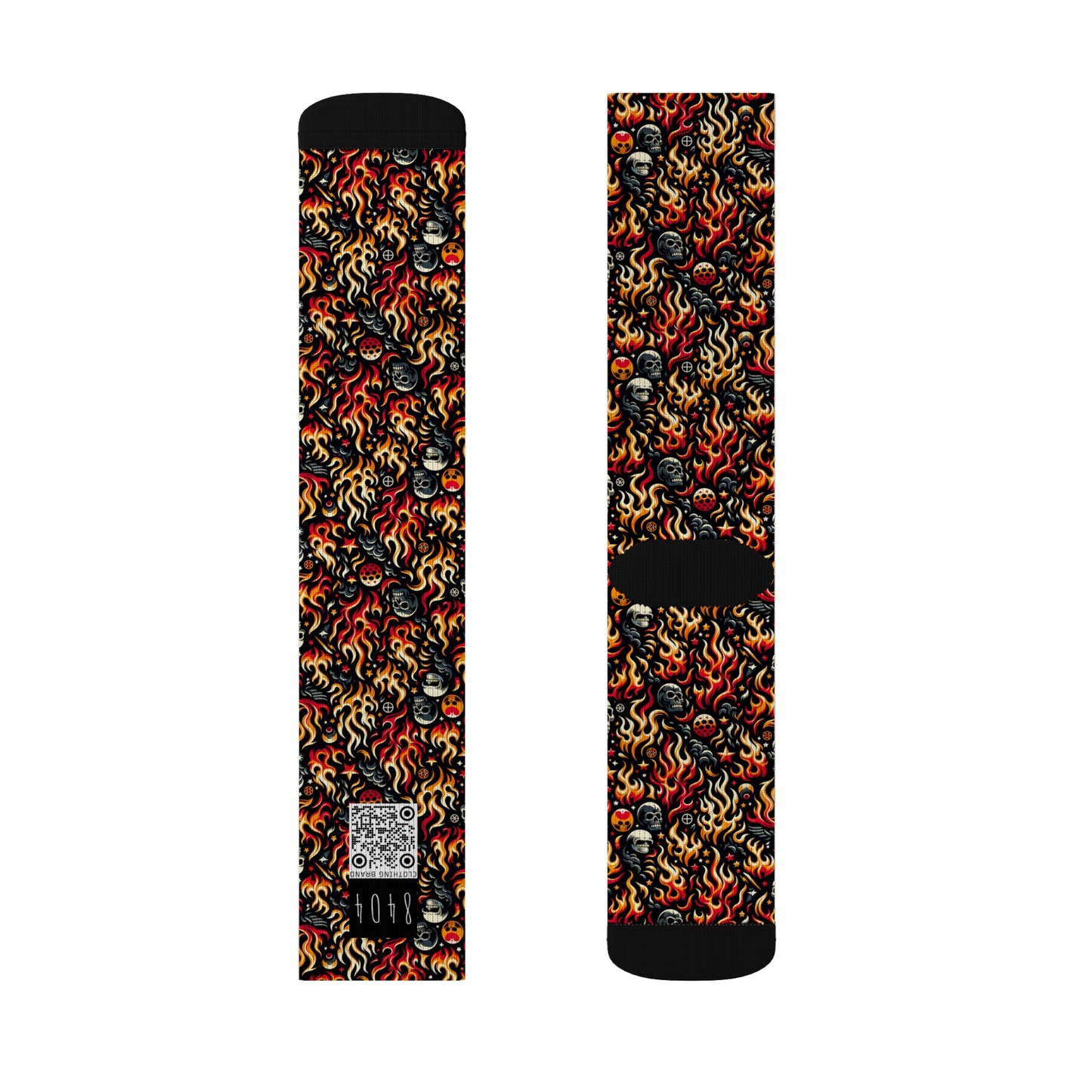 Flame Graphics Maximalist Streetwear Sublimation Socks - 8404 Design-76