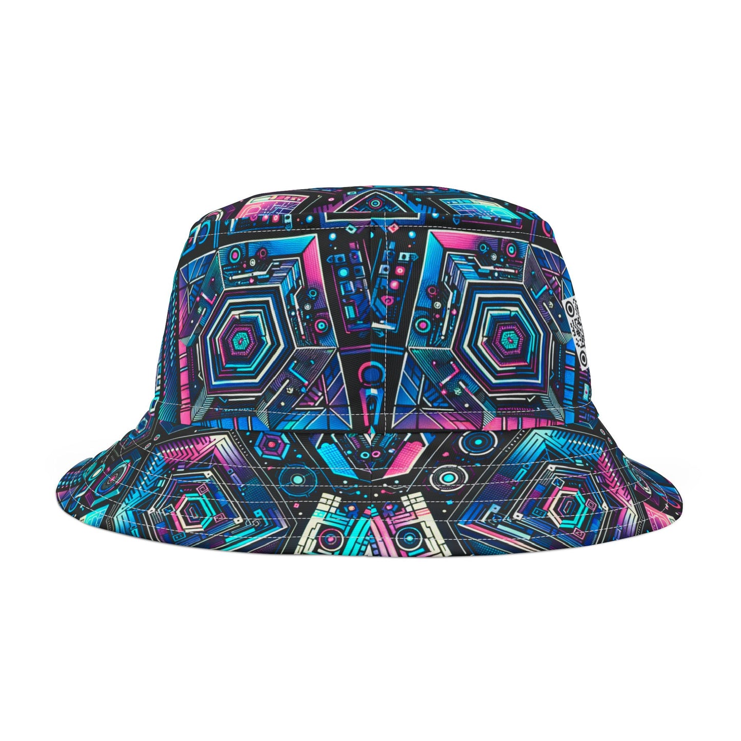 Digital Dreamland Futuristic Tech Aesthetic Bucket Hat - 8404 Design-46