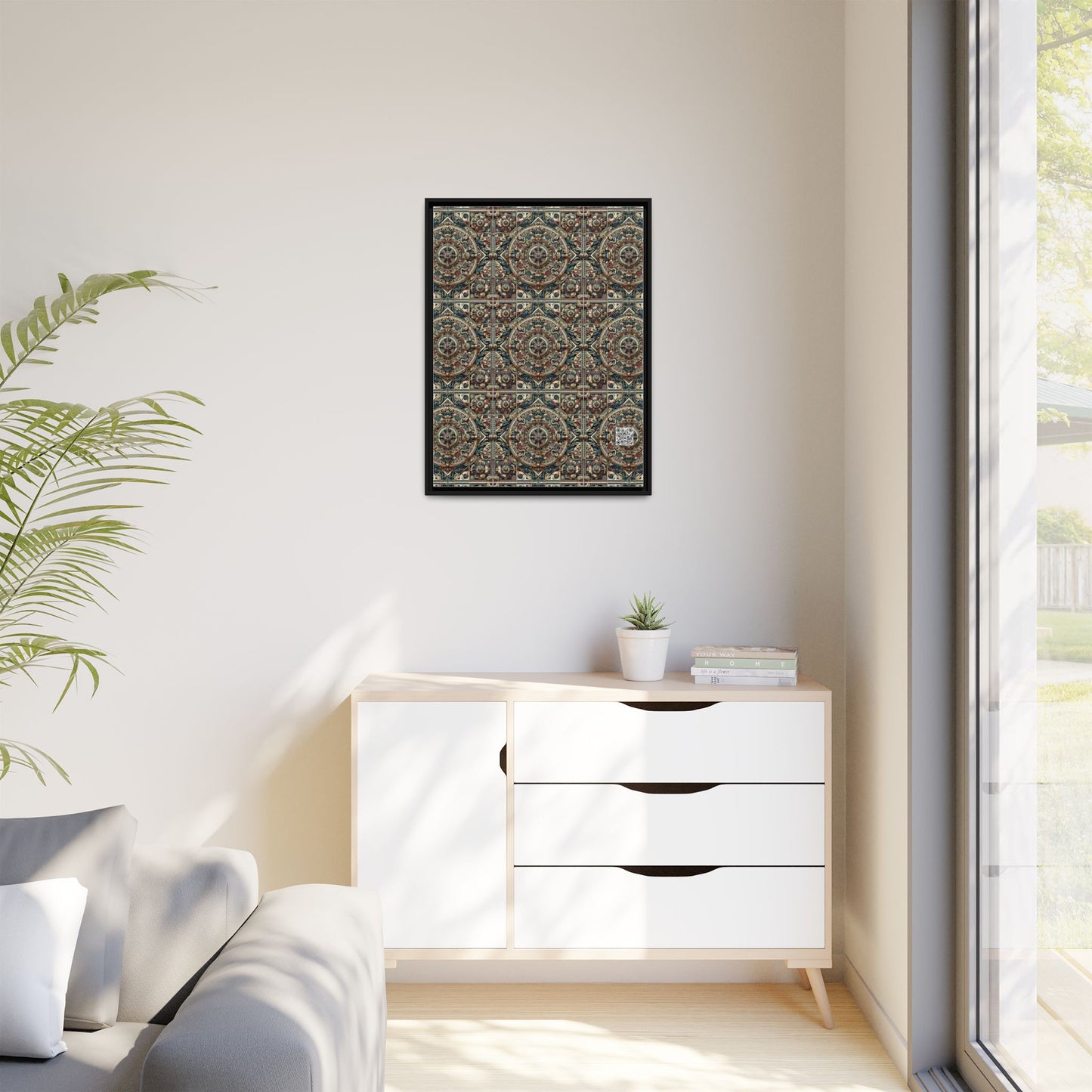 Urban Renaissance Historical Fusion With Street Edge Matte Canvas, Framed (multi-Color) - 8404 Design-57 A